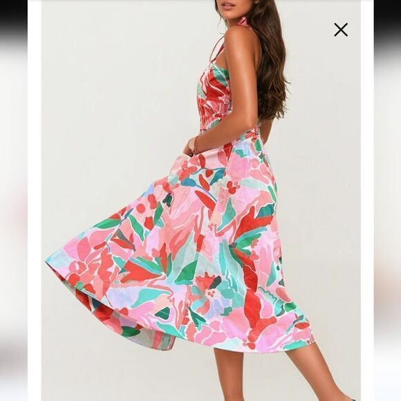 Jessie Zhao Grace Floral Cotton Sleeveless Midi Dress - Picture 11 of 12